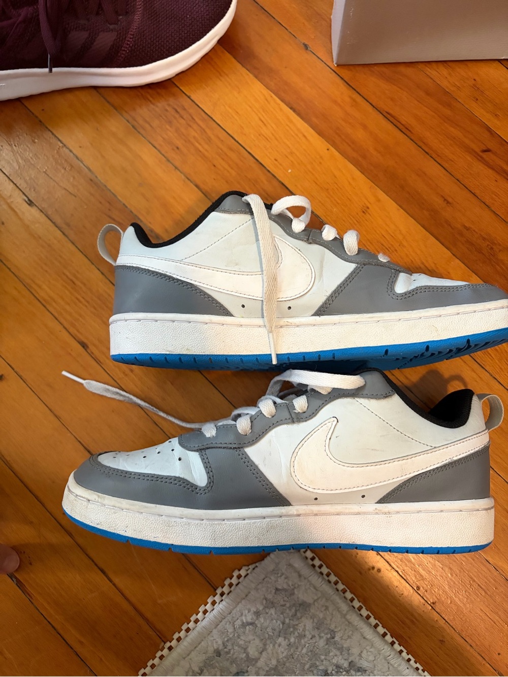 Nike Kids Youth 7 Court Borough Low Recraft GS Pure Platinum Gray Sneakers